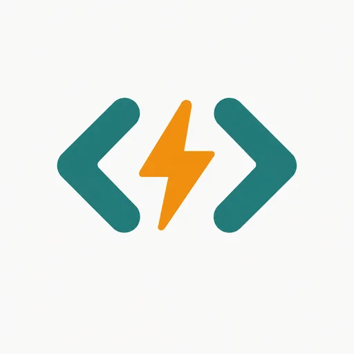 Code brackets with a lightning bolt: agents doing big coding work.