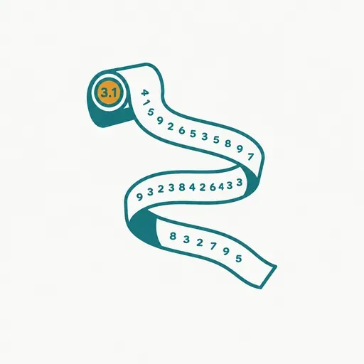 A long paper ribbon of digits with a circled 3.1 at its head.