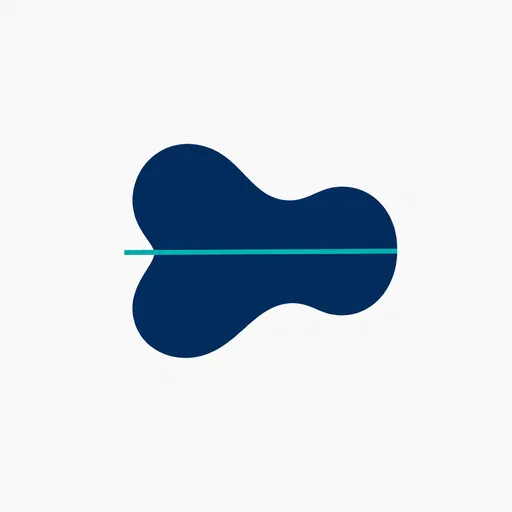 A rounded blob cut by one straight line.