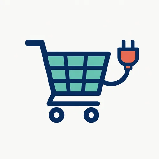 A shopping cart with a plug on a cable: a store connected to an agent.