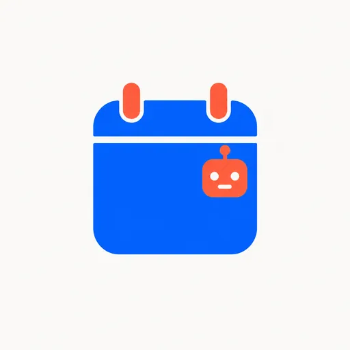 A calendar page with a small robot head in its corner.