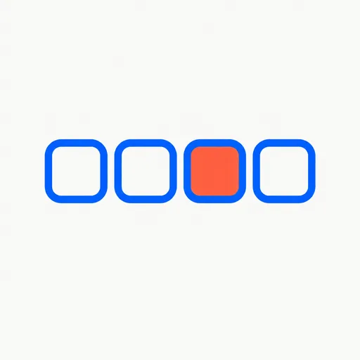Four app tiles in a row, one highlighted.