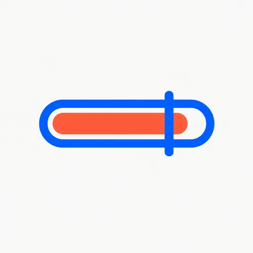 A gauge bar with a marker line near its end.