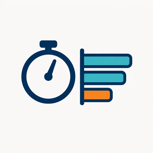 A stopwatch beside bars where the shortest bar is amber: the fastest median latency in Microsoft's table.