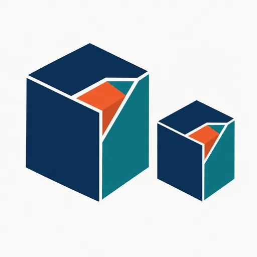 A large cube and a small cube, each with a small lit core visible through a cut corner, standing for two mixture-of-experts models with few active parameters.