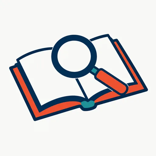 An open book lying flat with a magnifying glass resting on its pages, standing for an open technical report and independent verification.