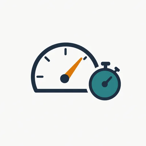 A speedometer with its needle far right beside a stopwatch.
