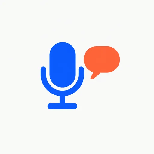 A microphone beside a speech bubble.
