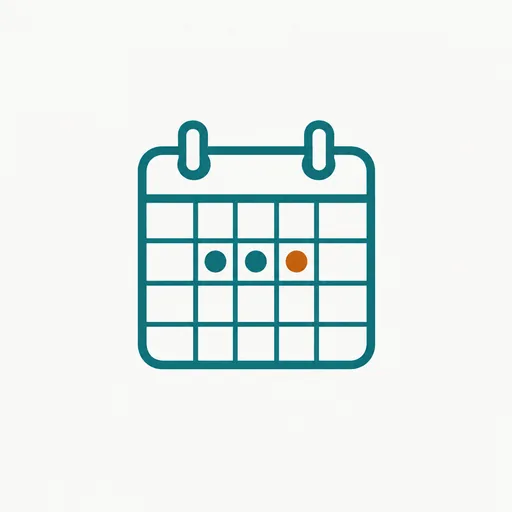 A small calendar showing three marked days in a row: Mac, the top chart, the platform.