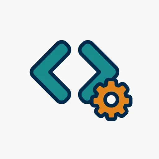A code bracket and a gear: built for coding agents.