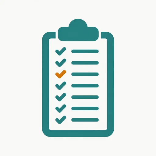 A clipboard with seven ticked lines: seven principles.
