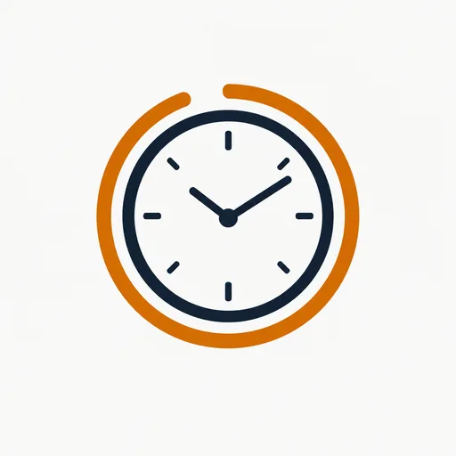 A clock with a long arc around it.