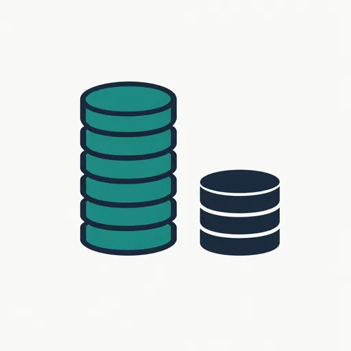 Two coin stacks, one tall, one short.