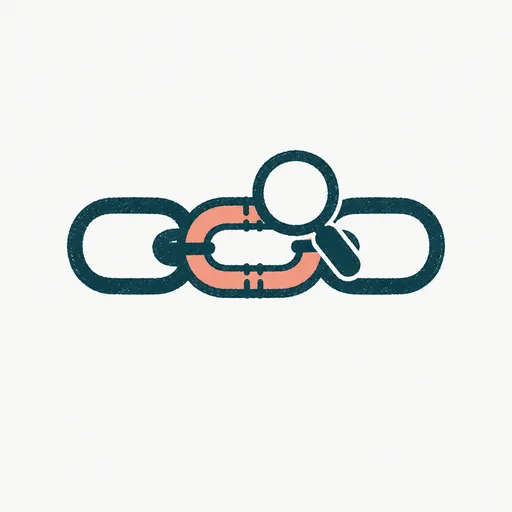 A broken chain link being rejoined, with a magnifying glass over a line of code: a crash recovered and a regression caught in review.