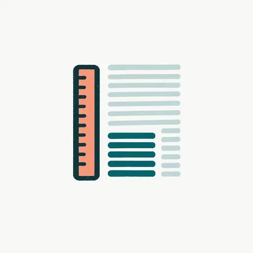 A ruler measuring a shrinking block of text: lookup cost before and after.