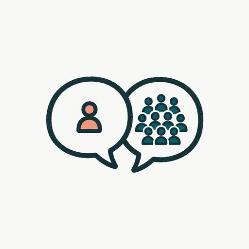 Two speech bubbles facing each other, one with a single figure and one with a crowd: the debate over how many agents.