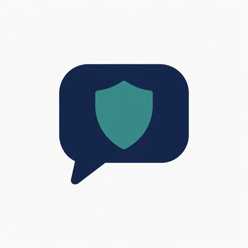 A speech bubble with a shield.