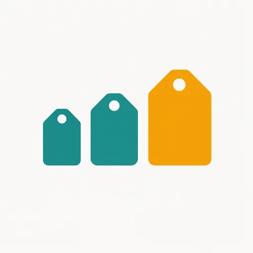 Price tags of growing size: the plan ladder.