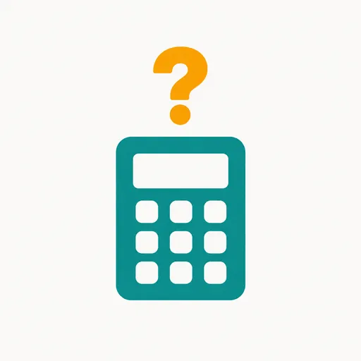 A calculator with a question mark: the revenue claim checked.
