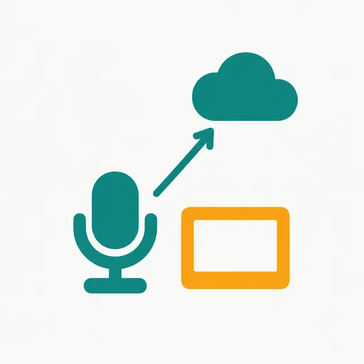 A microphone and a screen sending to a cloud: what each request shares.