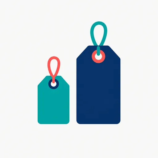 Two price tags of different sizes.