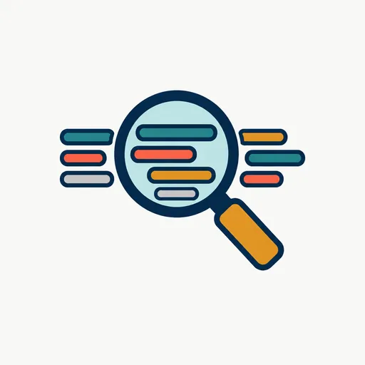 A magnifying glass over a line of code: strings found in a shipped build.