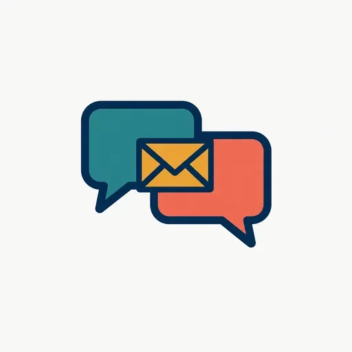 Two speech bubbles relaying one message: claims passed along, not published.