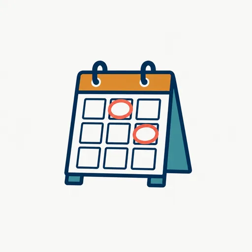 A desk calendar with two dates circled: the tests still open.