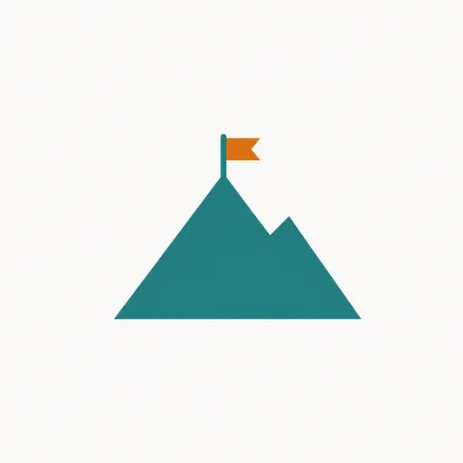 A mountain with a flag at the top: the top tier, reached sooner.