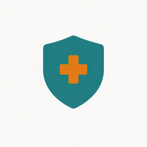 A shield with a medical cross: HIPAA support.