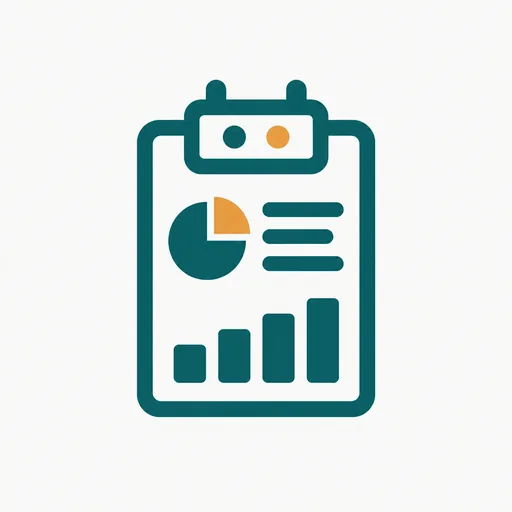 A report clipboard with a chart and a calendar tab.