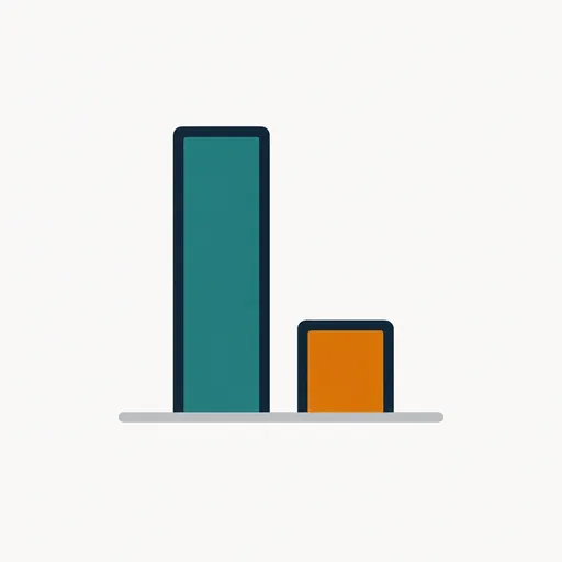 A tall bar beside a short bar: the usage gap.