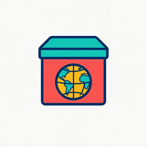 A globe inside a closed box.