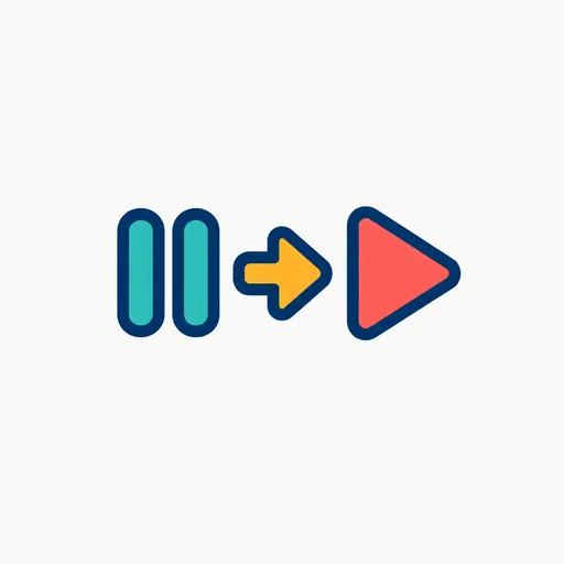 A pause button turning into a play button.