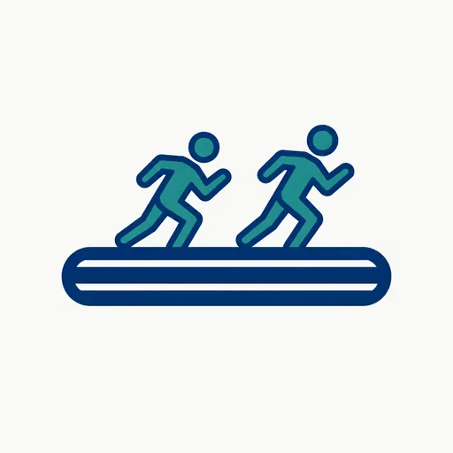 Two runners on a track.