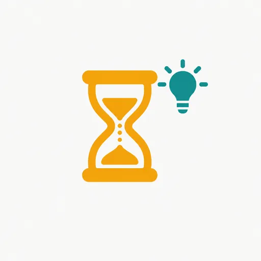 An hourglass and a lightbulb: compute spent per result.