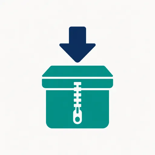 A zip box with a download arrow.