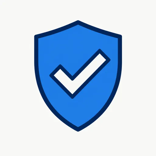 A shield with a check mark: the company's reply.