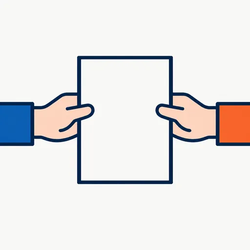 Two hands holding one document: the asks both sides accept.