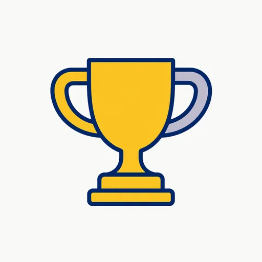 A trophy with one of its two handles shaded.