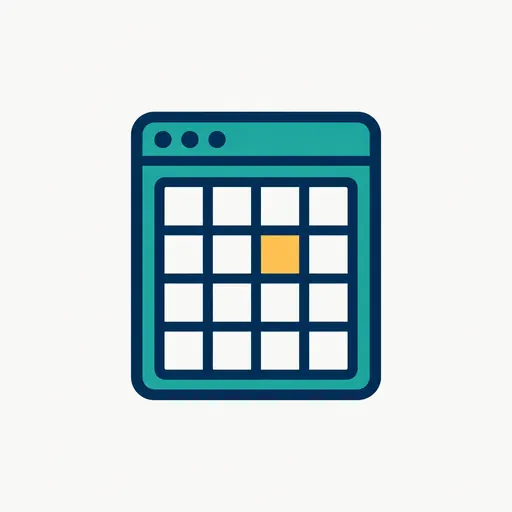 A browser window divided into a grid with one small square highlighted amber.