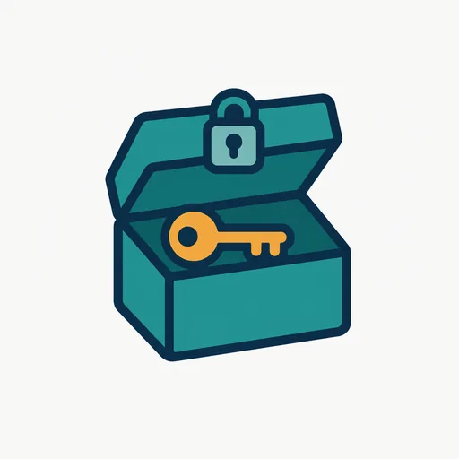 A key that stays inside a locked box.