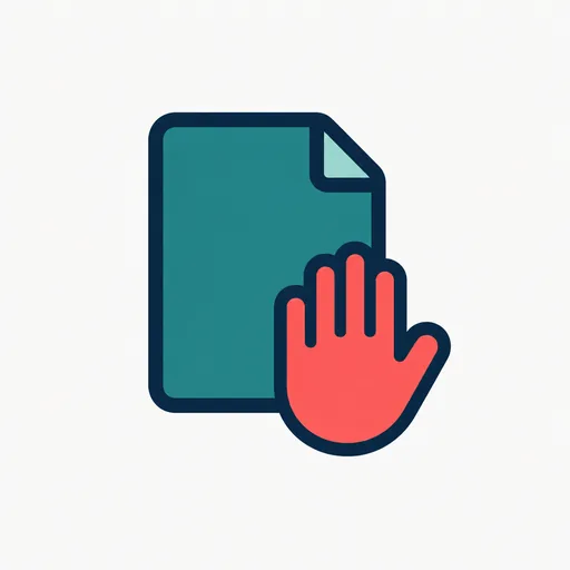 A document with a stop hand on it.