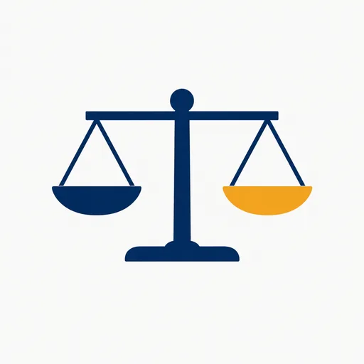 A balance scale held level.