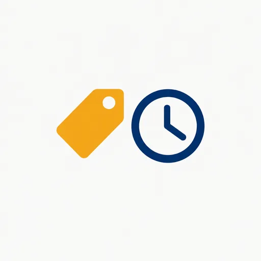 A price tag beside a clock.