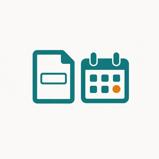 A document placeholder beside a calendar: a specification still to come.