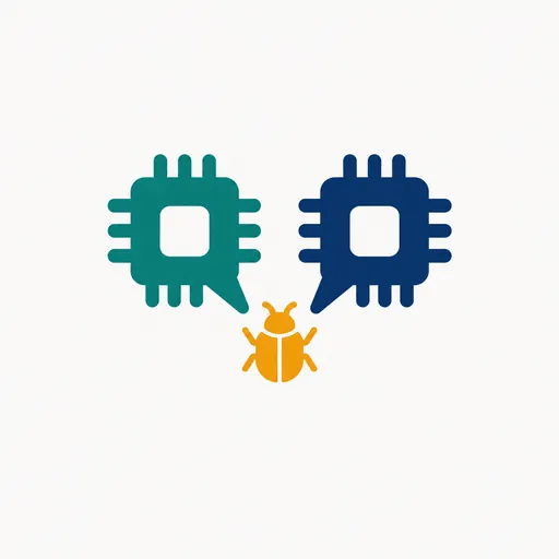 Two chips pointing at one amber bug.