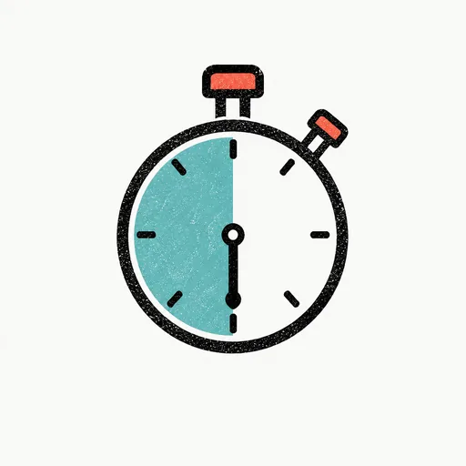 A stopwatch pointing at thirty, standing for the single-segment regime.