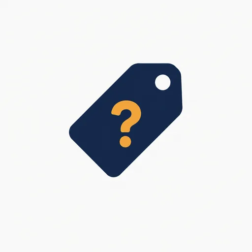 A price tag with a question mark.