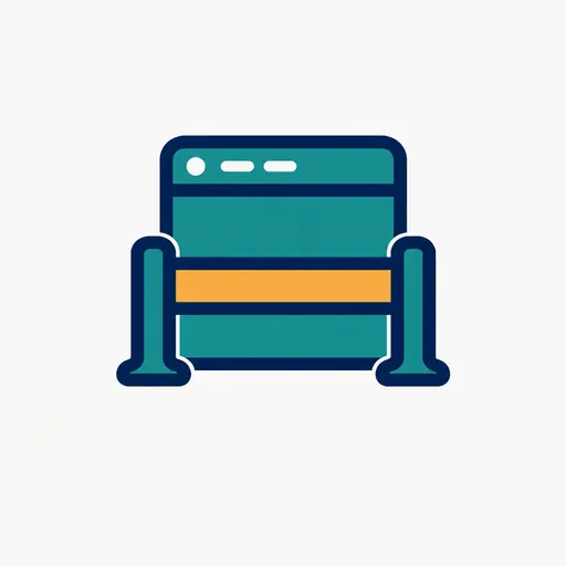 A browser window with a closed gate across it: the block.